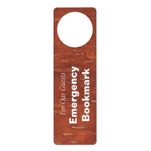 Inner Birch Bark Emergency Bookmark Door Hanger