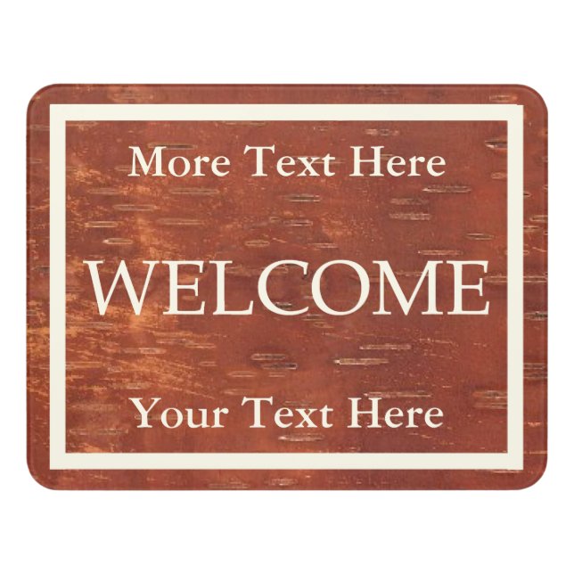 Inner Birch Bark - Welcome Door Sign (Contemporary Front)