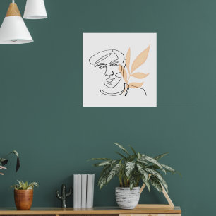 Inner Bloom – Botanical Line Art Portrait Poster
