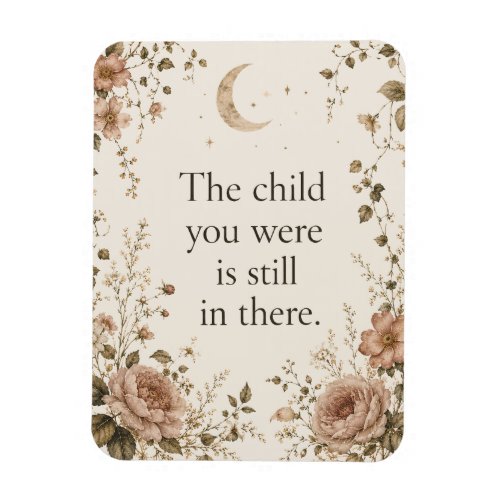 Inner Child Healing Vintage Floral Quote Magnet