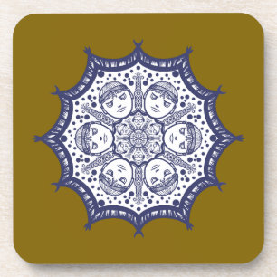 Inner circle of a design Ceramic Tile Beverage Coaster