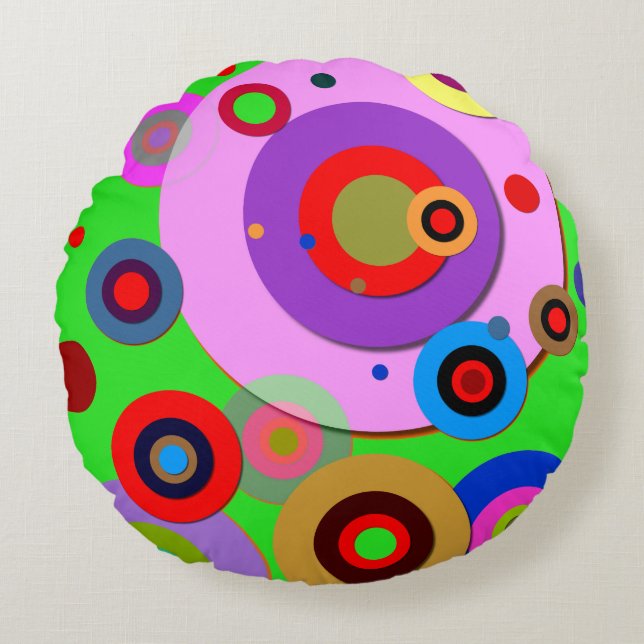 Inner Circles #1 Round Pillow (Front)
