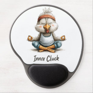 Inner Cluck Chicken Meditation Funny Yoga Animal Gel Mouse Pad
