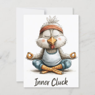Inner Cluck Chicken Meditation Funny Yoga Animal Postcard