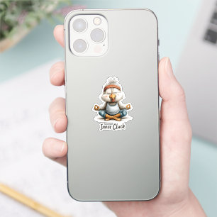 Inner Cluck Chicken Meditation Funny Yoga Animal Sticker
