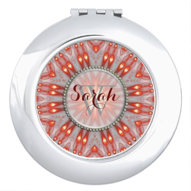 Inner Fire Mandala Monogram Compact Mirror (Front)