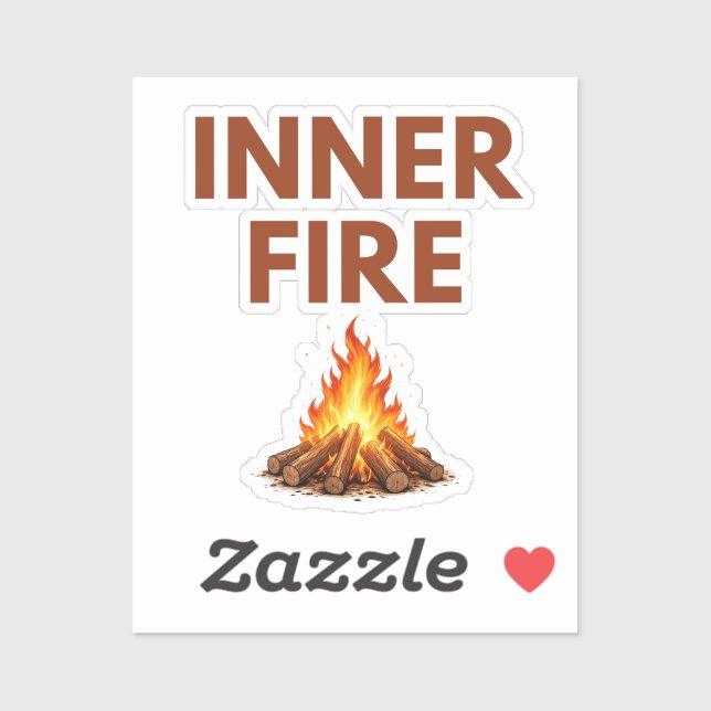 Inner Fire Minimal Flame Vinyl Sticker (Sheet)
