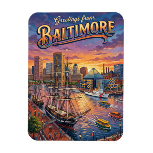 Inner Harbor, Baltimore USA Magnet
