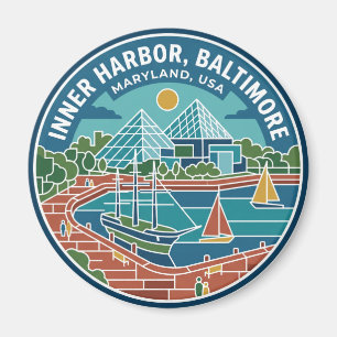 Inner Harbor, Baltimore USA Magnet