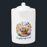 Inner Joy Basket: Glowing Pastel Flowers Teapot<br><div class="desc">Discover the "Everyday Magic" hidden in every moment with this enchanting illustration. Picture a woven basket holding flowers that are not just beautiful, but radiate their own light, reflecting the wisdom of Bach Flower Remedies. Every petal and every ray of light invites you to remember that joy and serenity are...</div>