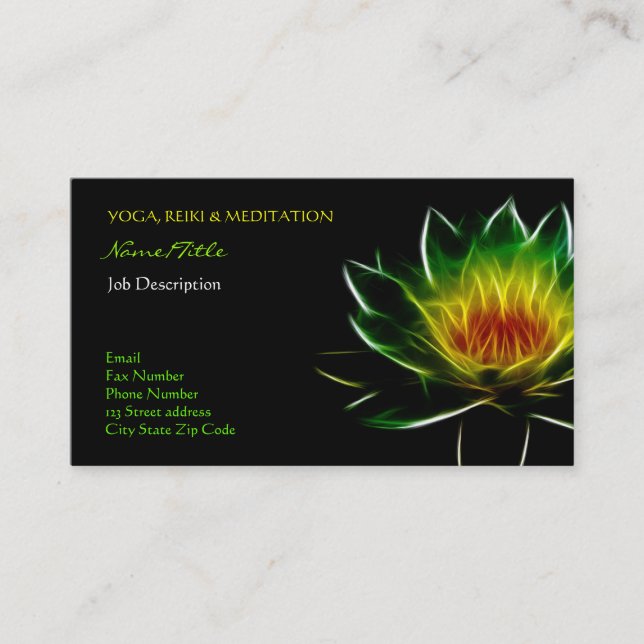 Inner Light l Lotus Abstract Art Business Card (Front)