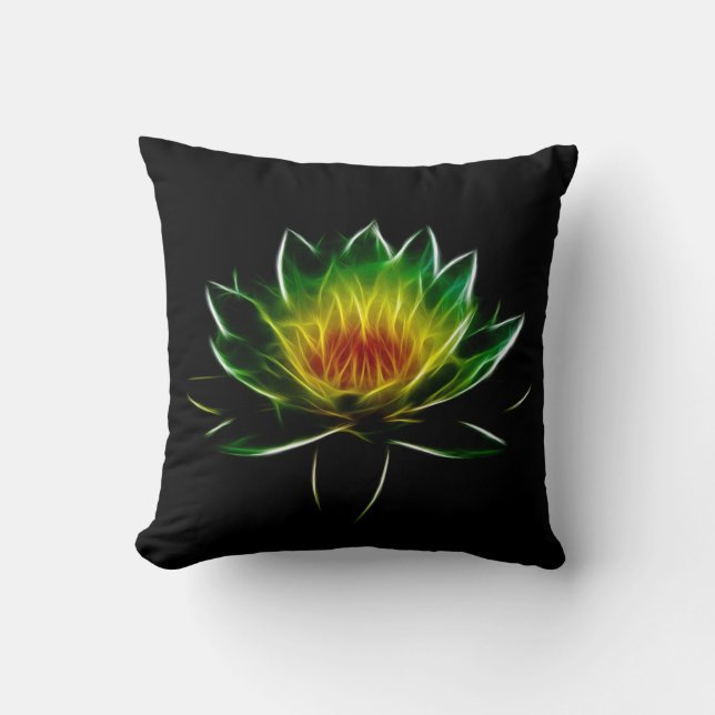 Inner Light l Lotus Abstract Art Throw Pillow (Front)