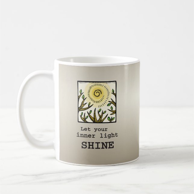 Inner Light Shine, 12 Step Recovery Anniversary Coffee Mug (Left)
