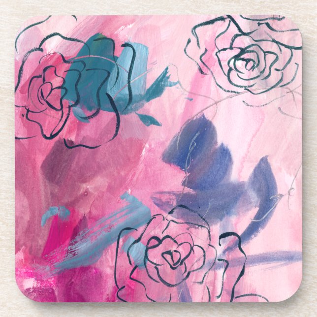 Inner Music - Floral Sketch Beverage Coaster (Front)
