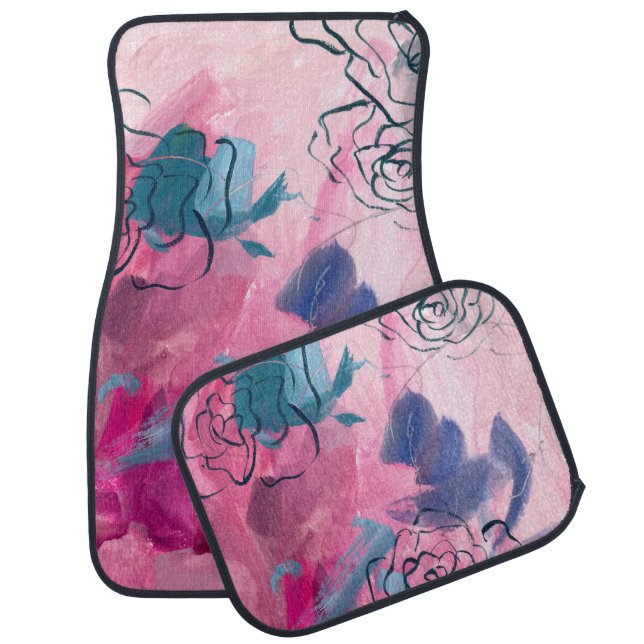 Inner Music - Floral Sketch Car Floor Mat (Set)