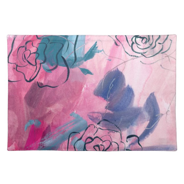 Inner Music - Floral Sketch Cloth Placemat (Front)