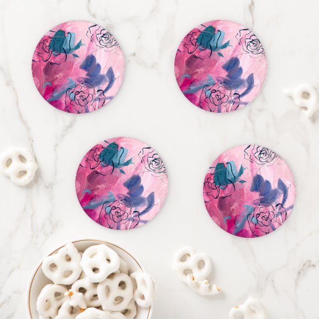 Inner Music - Floral Sketch Coaster Set (In Situ)