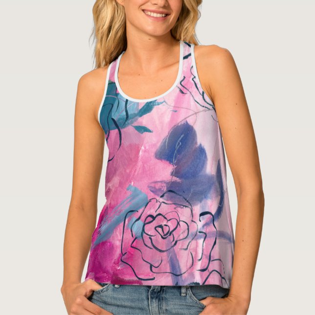 Inner Music - Floral Sketch Tank Top (Front)