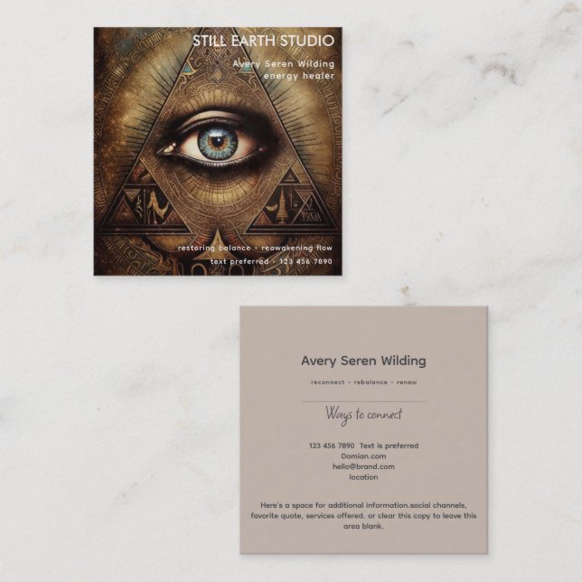 Inner Oracle | Third Eye Design Square Business Card (Front/Back)