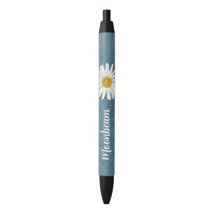 Inner Peace Daisy Hippie Symbol Sign BOHO Denim Pen