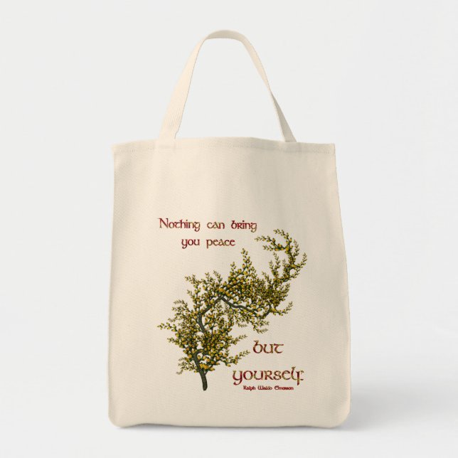 Inner Peace Inspirational Quote Tote Bag (Front)