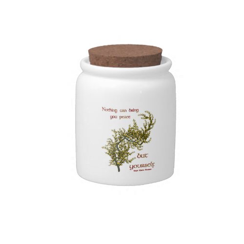 Inner Peace Quote Flowers Inspirational Candy Jar