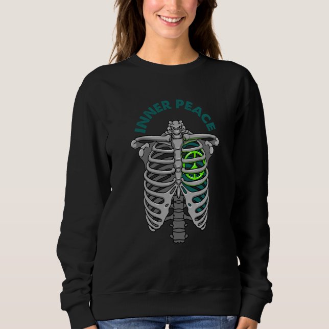 Inner Peace Rib Cage World Peace Sign Self Love Hu Sweatshirt (Front)