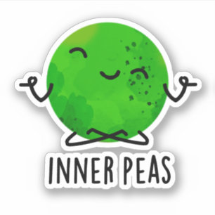 Inner Peas Funny Meditating Pea Pun  Sticker