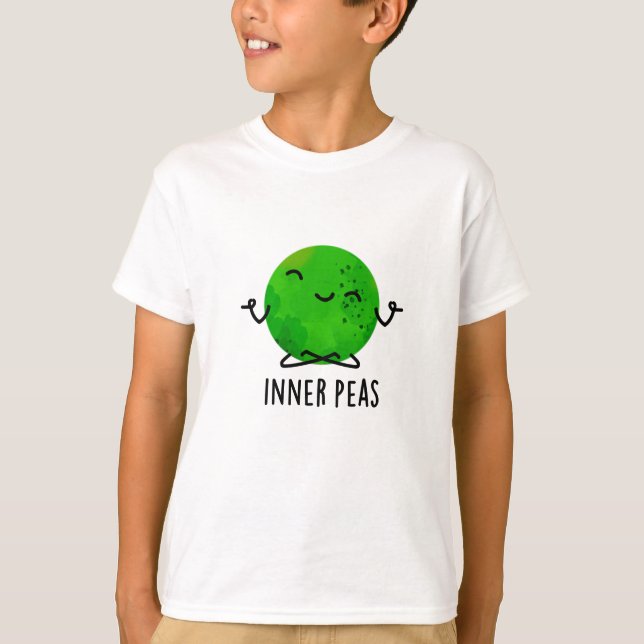 Inner Peas Funny Meditating Pea Pun  T-Shirt (Front)