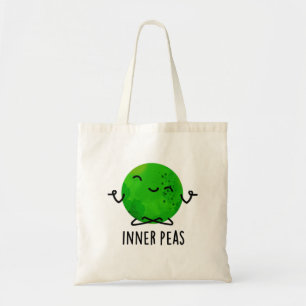 Inner Peas Funny Meditating Pea Pun Tote Bag