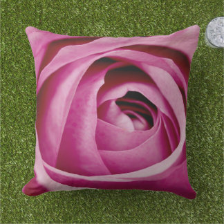 Inner Petals of Rose Bud Outdoor Pillow