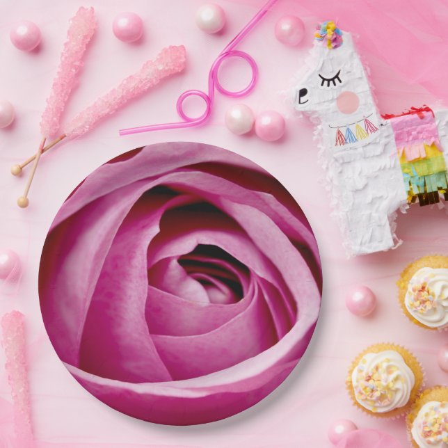 Inner Petals of Rose Bud Paper Plates (Party)