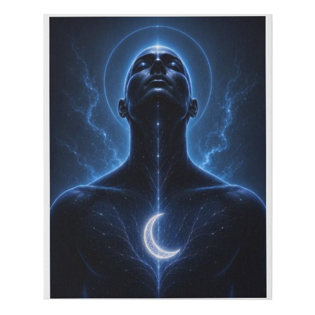 Inner Reflection – Spiritual Crescent Moon Canvas  (Front)