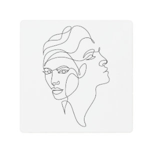 Inner Reflections – Dual Face Minimalist Line Art