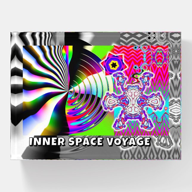 INNER SPACE VOYAGE ( you may change the words ) Paperweight (Front)
