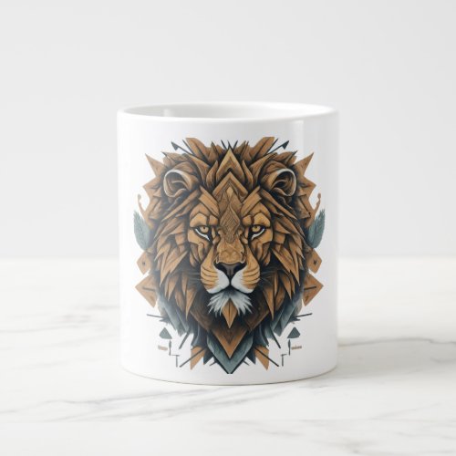 Inner Strength Mandala Lion Tee Giant Coffee Mug