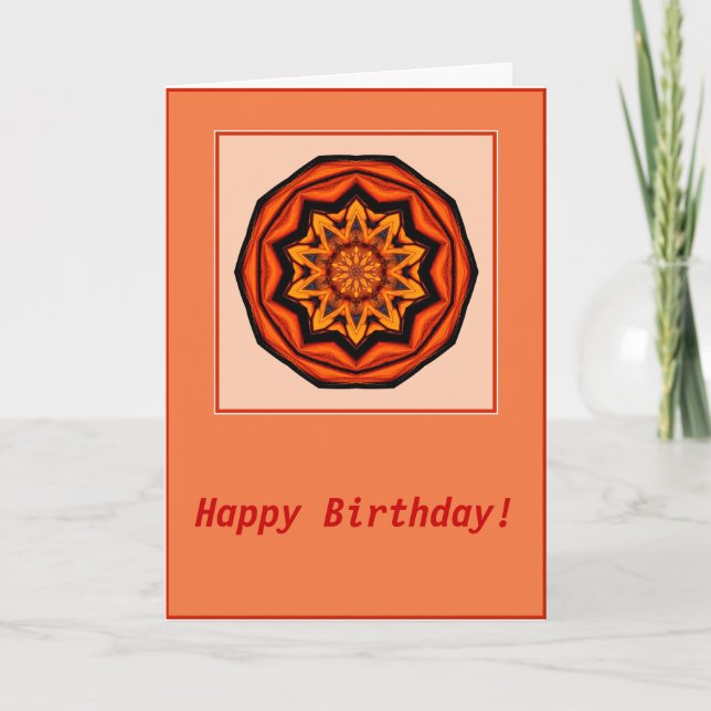Inner Sun Passion Mandala Birthday Card (Front)