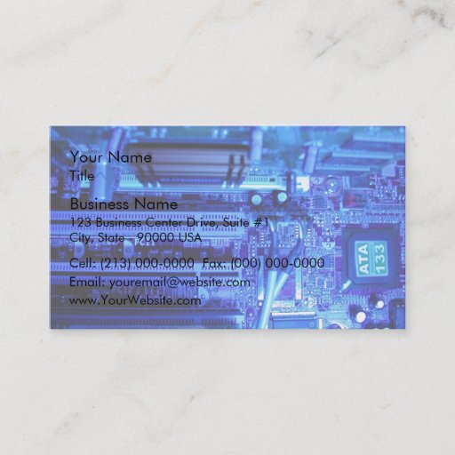 Customizable Inner view of CPU Business Cards