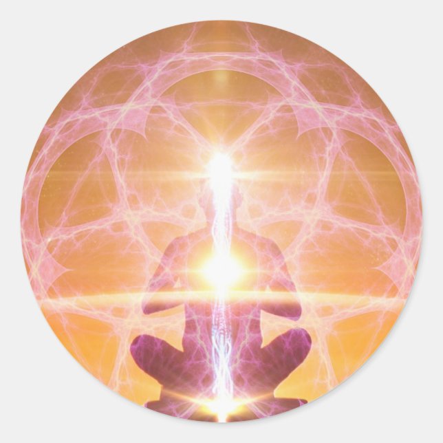 Inner Worlds Outer Worlds - Kundalini and Chakras Classic Round Sticker (Front)