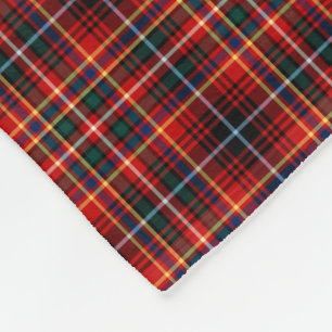 Innes Clan Bright Red Tartan Fleece Blanket