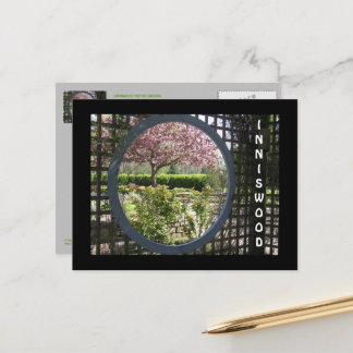 INNISWOOD METRO GARDENS/LATTICE GATE ROUND "WINDOW POSTCARD