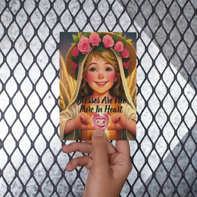 Innocence Captured: Little Girl Tenderly Holding Postcard (Creator Uploaded)