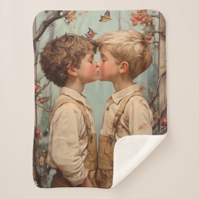 Innocence in Bloom Sherpa Blanket (Front)