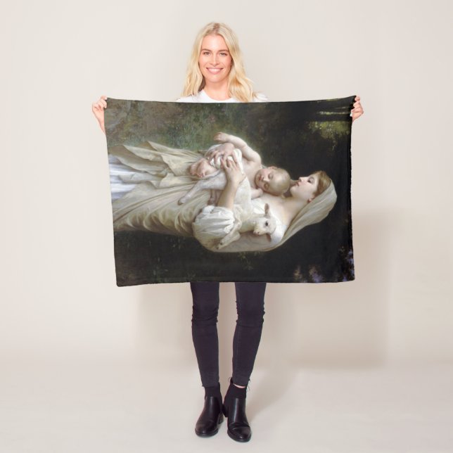 Innocence (Madonna and Child), Bouguereau Fleece Blanket (In Situ)