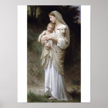 Innocense Bouguereau Lamb Baby Poster by EDDESIGNS at Zazzle