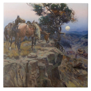 “Innocent Allies” by Charles M Russell Ceramic Tile