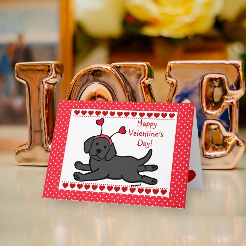 Innocent Black Labrador Puppy Valentine Holiday Card