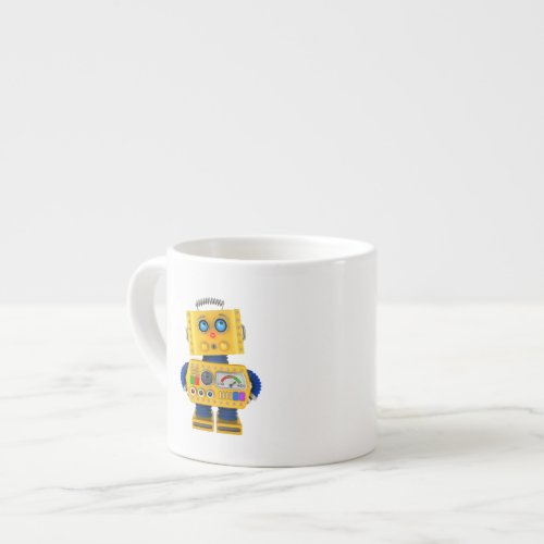 Innocent looking toy robot espresso cup