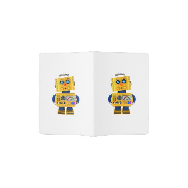 Innocent looking toy robot passport holder (Opened)