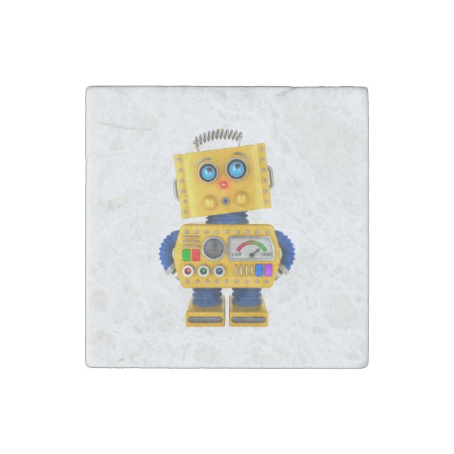 Innocent looking toy robot stone magnet (Front)